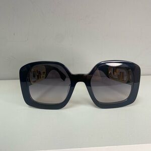 Sold! NWOT Fendi Square Sunglasses Acetate Blk Lens Black Frame Gold FF Logo